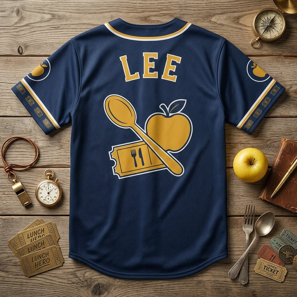 Personalized Lunch Hero School Cafeteria Baseball Jersey - Custom Name Serving Crew Gift for Lunch Ladies