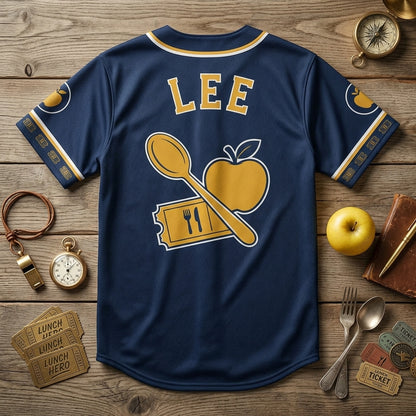 Personalized Lunch Hero School Cafeteria Baseball Jersey - Custom Name Serving Crew Gift for Lunch Ladies