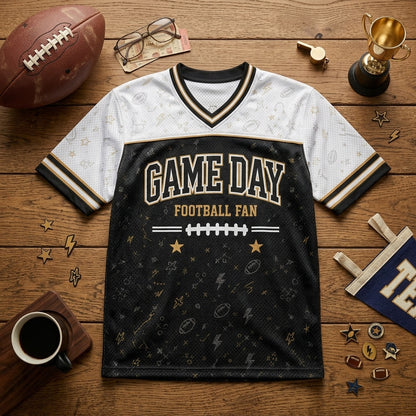 Personalized Football Jersey Custom Name and Number Game Day Fan All-Over Print Mesh Shirt