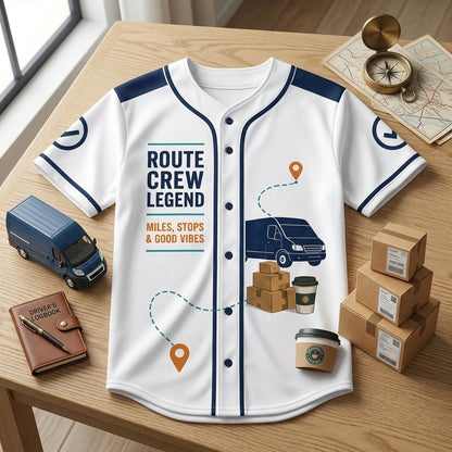 Personalized Delivery Driver Baseball Jersey - Custom Name & Number Route Crew Legend Athletic Shirt