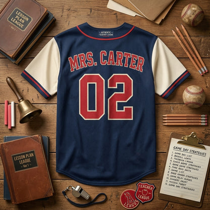 Personalized Lesson Plan League Baseball Jersey - Custom Name and Number - Custom Teacher Name and Number Sportswear