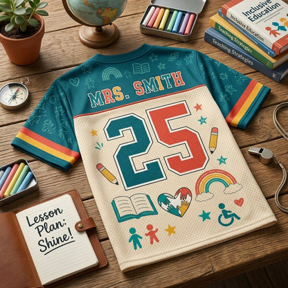 Personalized SPED Para Football Jersey - Custom Name & Number Special Education Teacher Gift