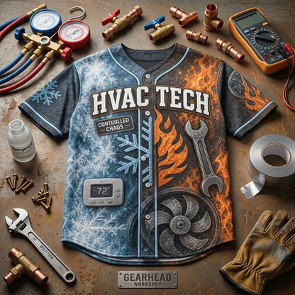 Personalized HVAC Technician Baseball Jersey - Heating Cooling Fixing Everything Custom Gift for HVAC Professionals