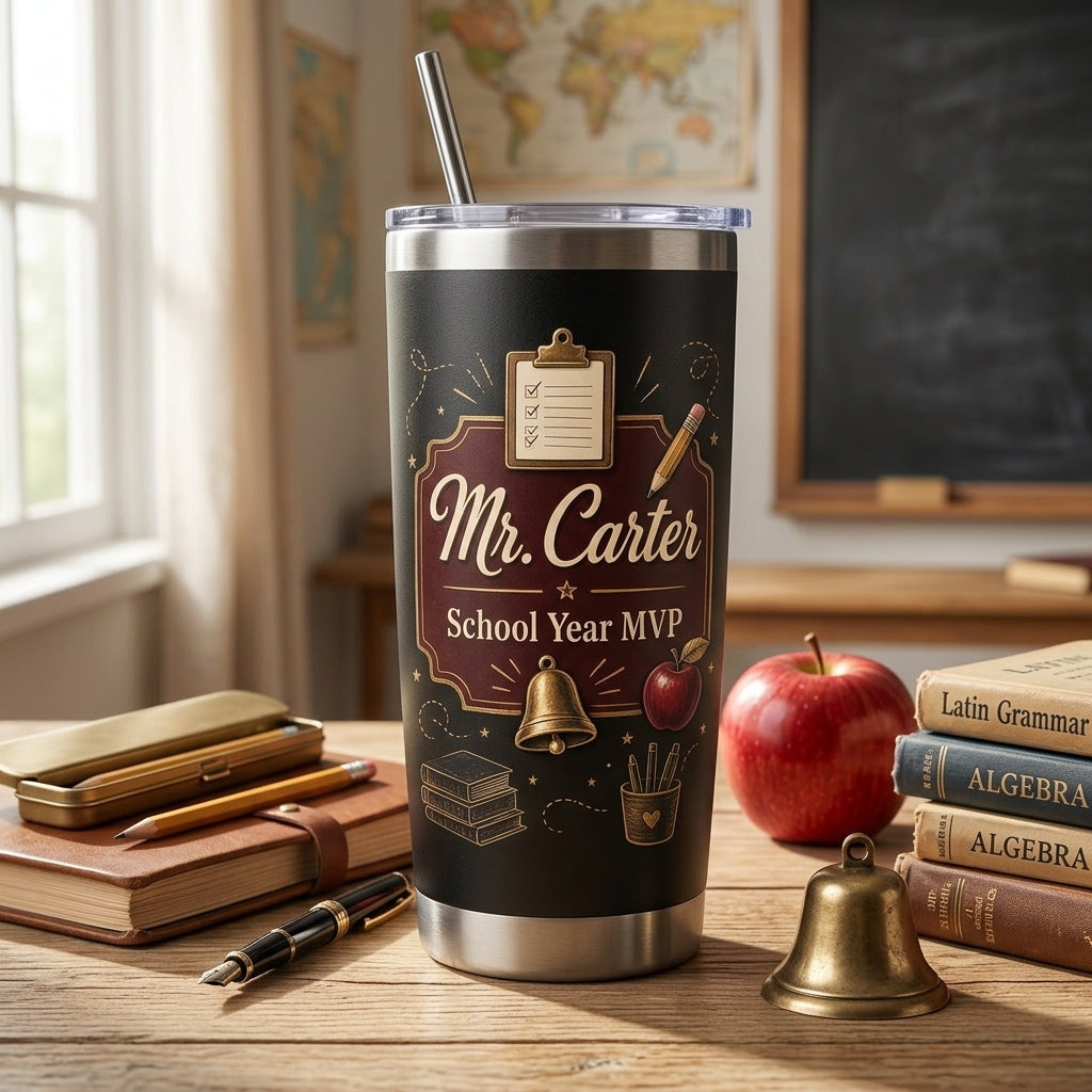 Personalized Assistant Principal 40oz Tumbler with Handle - Custom Name School Year MVP Gift