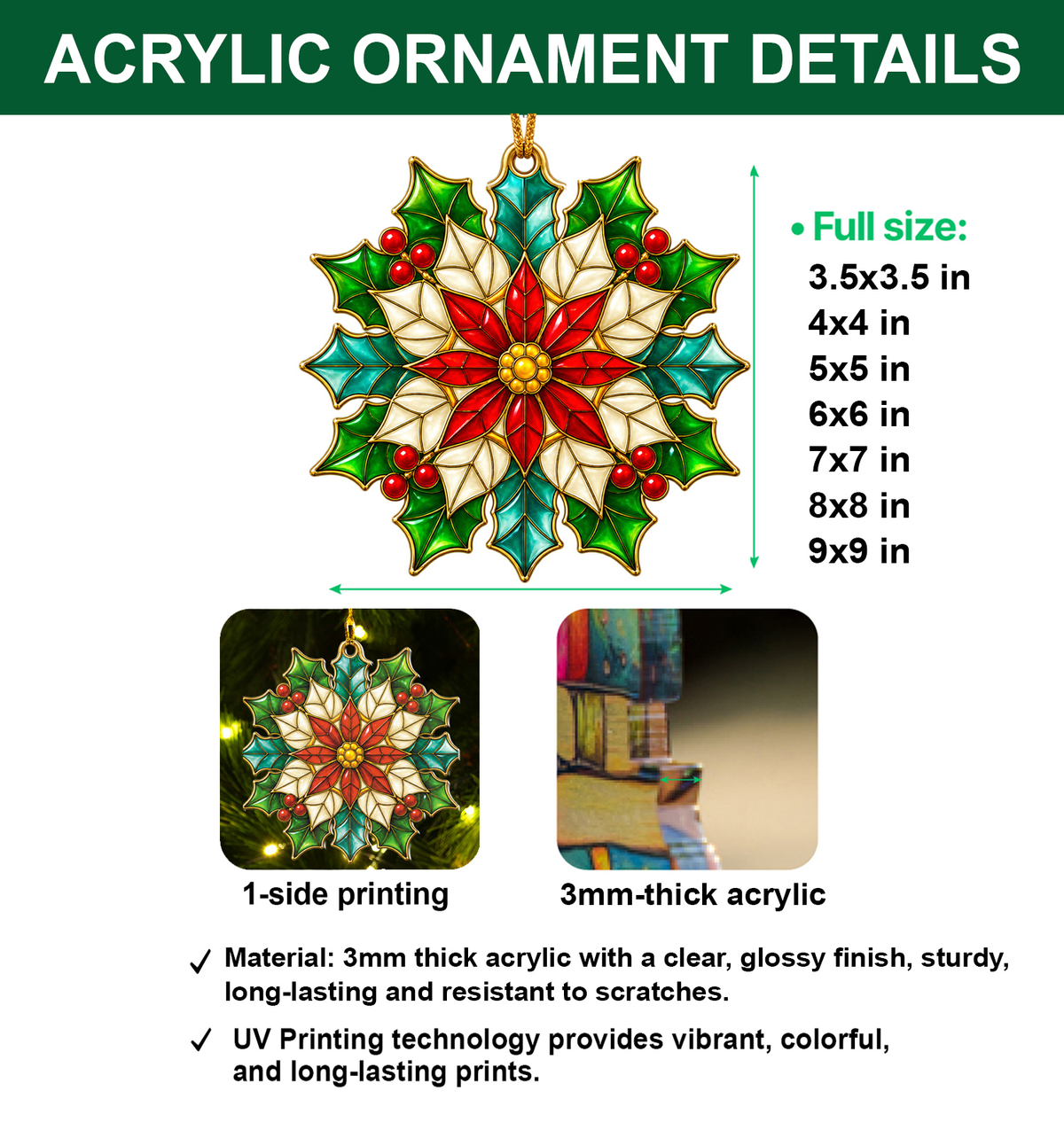 Personalized Hamster with Christmas Candy Basket Wood & Acrylic Ornament - Cute Kids Gift - gallery 2