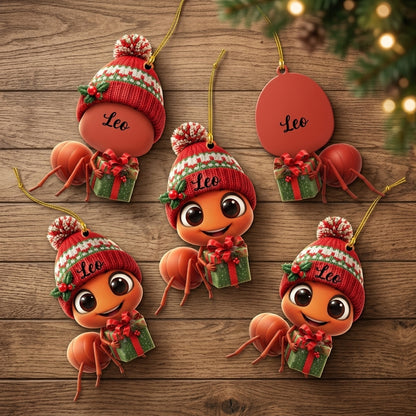 Personalized Ant Ornament – Custom Cute Happy Ant Wood & Acrylic Ornament for Bug Lovers - mockup 4