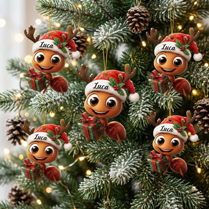 Personalized Ant Ornament with Santa Hat - Custom Wood & Acrylic Ornament Gift - mockup 3