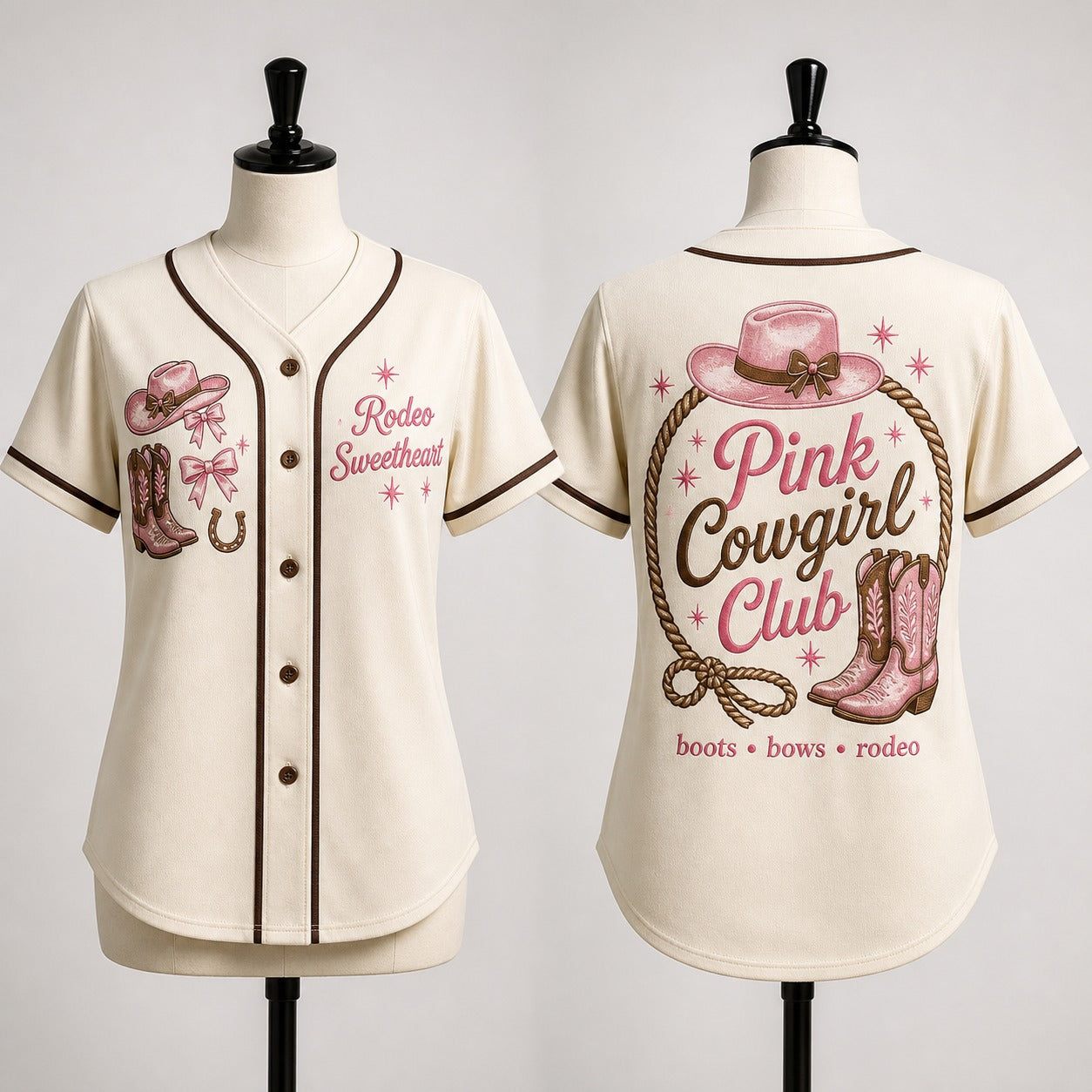 Rodeo Sweetheart Baseball Jersey - Western Cowgirl Pink Cowgirl Retro Rodeo Shirt