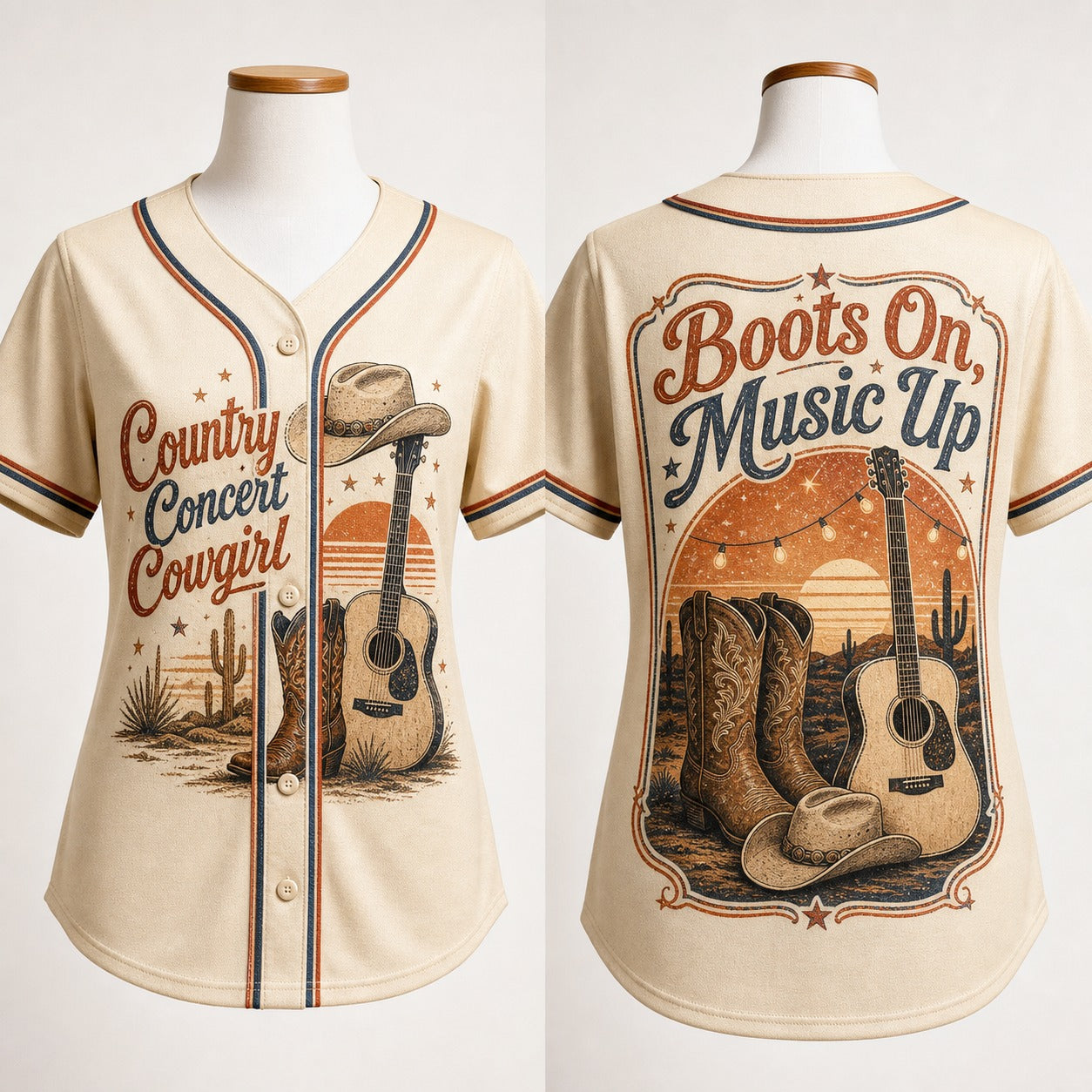 Country Concert Cowgirl Baseball Jersey - Western Cowgirl Country Concert Cowgirl Outfit Shirt