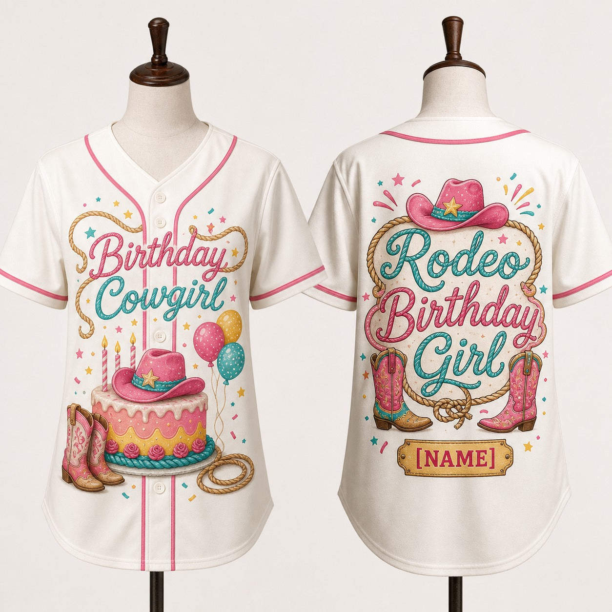 Birthday Cowgirl Baseball Jersey - Western Cowgirl Cowgirl Birthday Rodeo Party Shirt