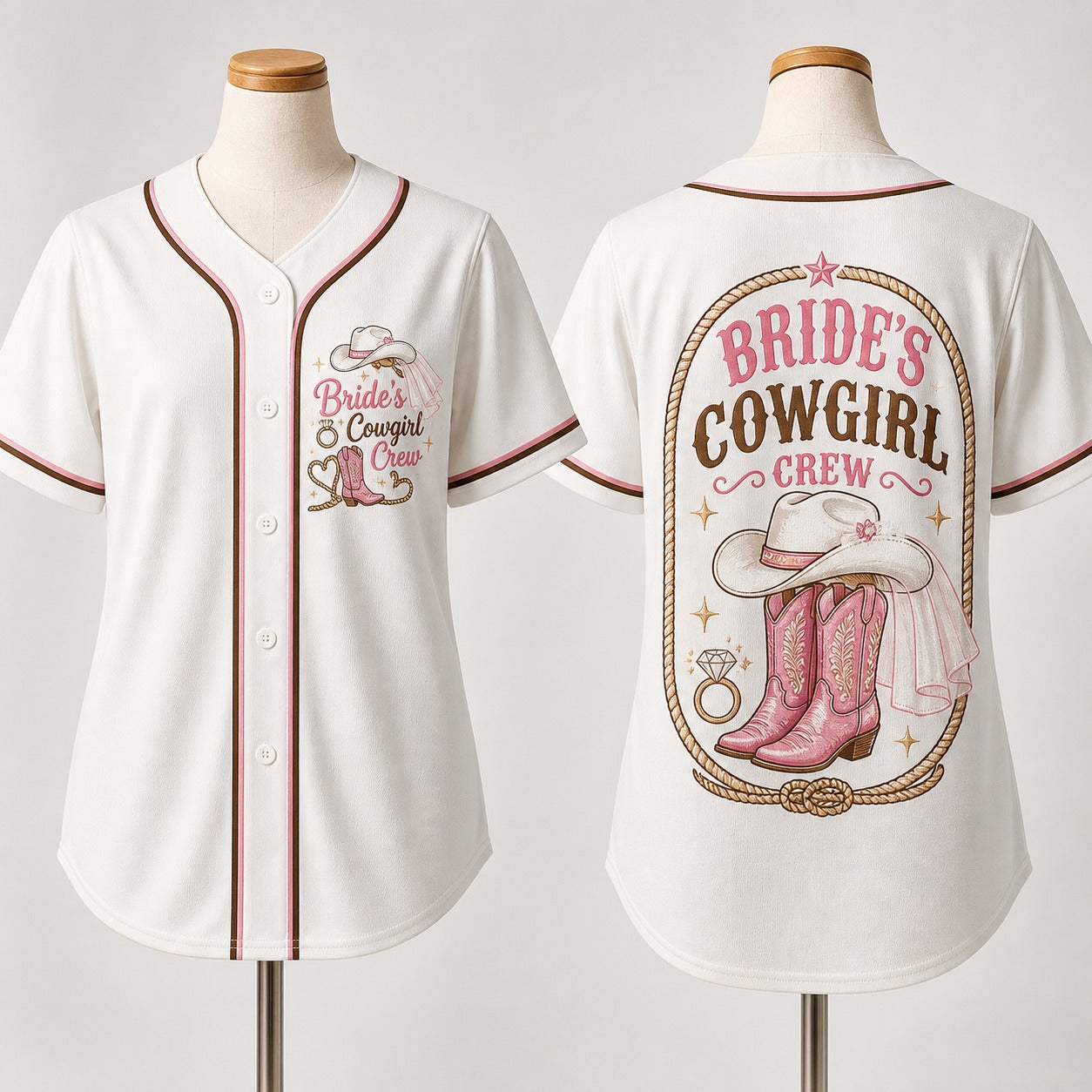 Bride's Cowgirl Crew Baseball Jersey - Western Cowgirl Bride Cowgirl Crew Bachelorette Shirt