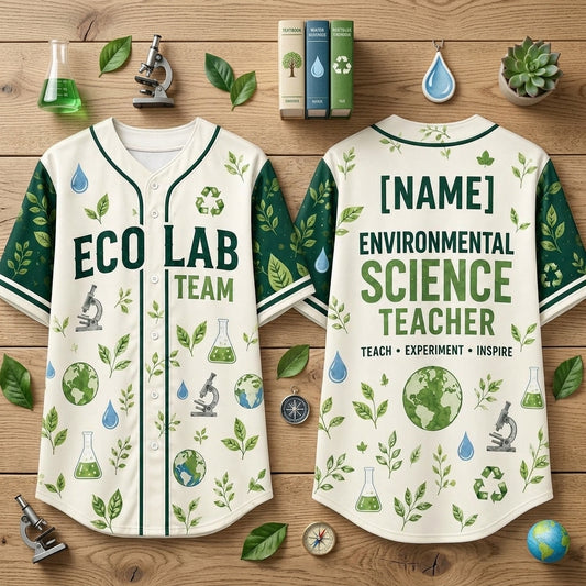 Personalized Environmental Science Eco Lab Team Baseball Jersey – Custom Teacher Gift - mockup 1