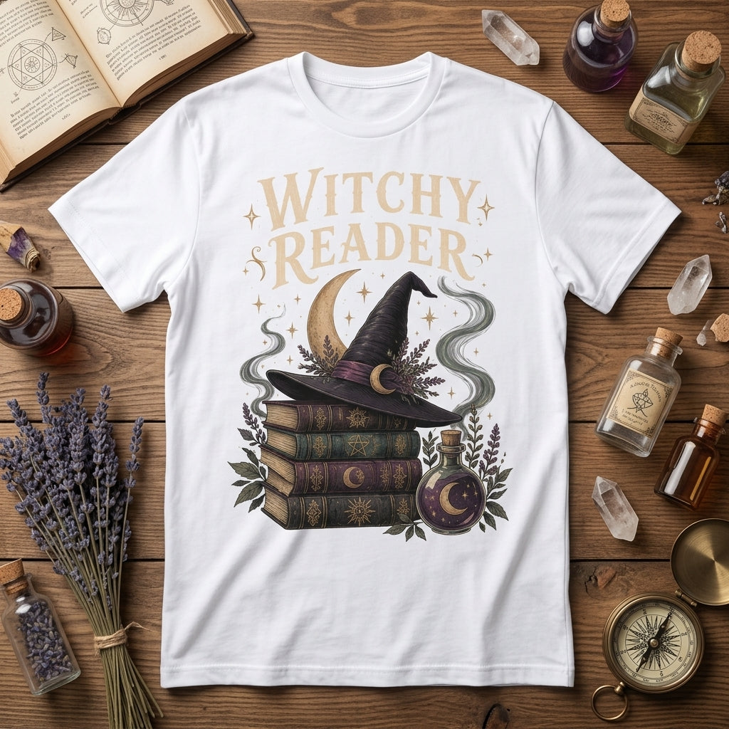 Witchy Reader Aesthetic Bookworm T-shirt Sweatshirt Hoodie – Gift for Book Lovers - mockup 2