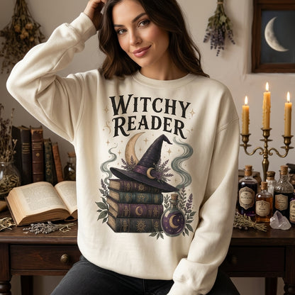 Witchy Reader Aesthetic Bookworm T-shirt Sweatshirt Hoodie – Gift for Book Lovers - mockup 3