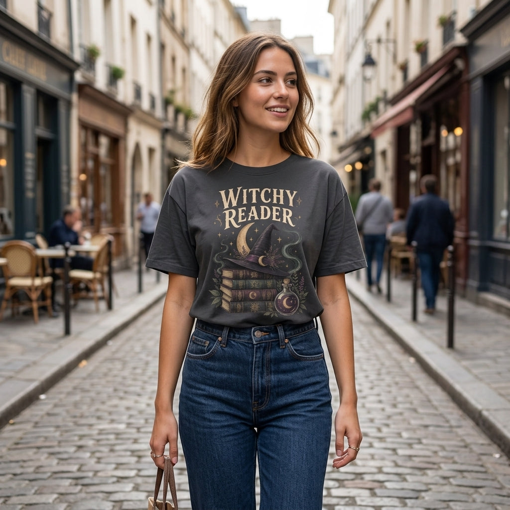 Witchy Reader Aesthetic Bookworm T-shirt Sweatshirt Hoodie – Gift for Book Lovers - mockup 5