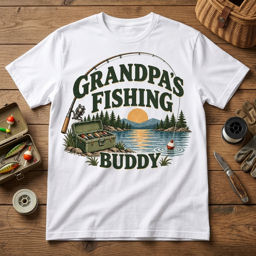 Grandpa's Fishing Buddy T-shirt Sweatshirt Hoodie - Outdoor Adventure Gift for Grandkids - mockup 2