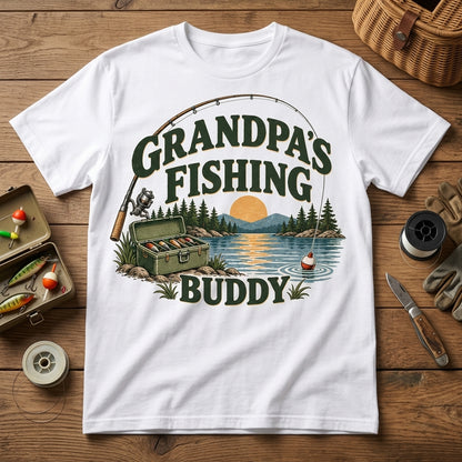 Grandpa's Fishing Buddy T-shirt Sweatshirt Hoodie - Outdoor Adventure Gift for Grandkids - mockup 2