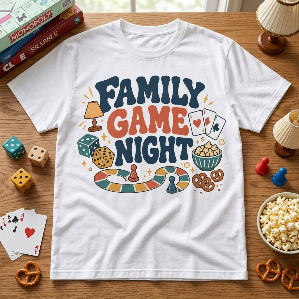Retro Family Game Night T-shirt Sweatshirt Hoodie - Vintage Board Game Lover Gift - mockup 2