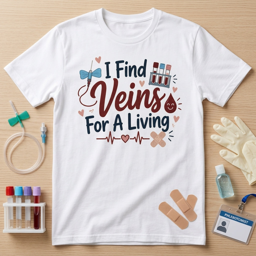 I Find Veins For A Living Phlebotomist T-shirt Sweatshirt Hoodie – Medical Professional Gift - mockup 2