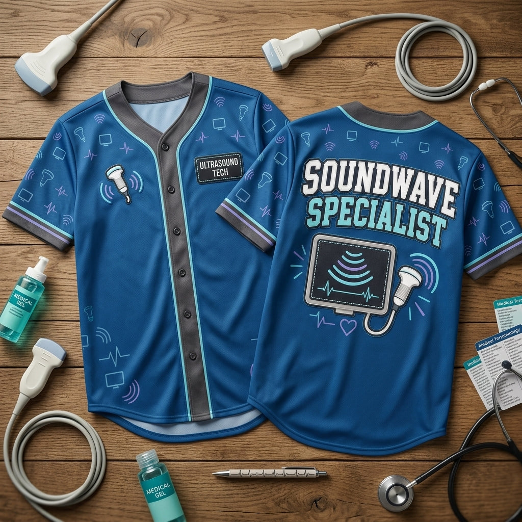 Ultrasound Tech Soundwave Specialist Baseball Jersey – Professional Sonographer Gift - mockup 1