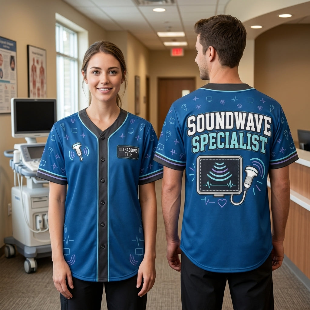 Ultrasound Tech Soundwave Specialist Baseball Jersey – Professional Sonographer Gift - mockup 2