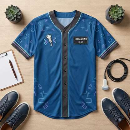 Ultrasound Tech Soundwave Specialist Baseball Jersey – Professional Sonographer Gift - mockup 4