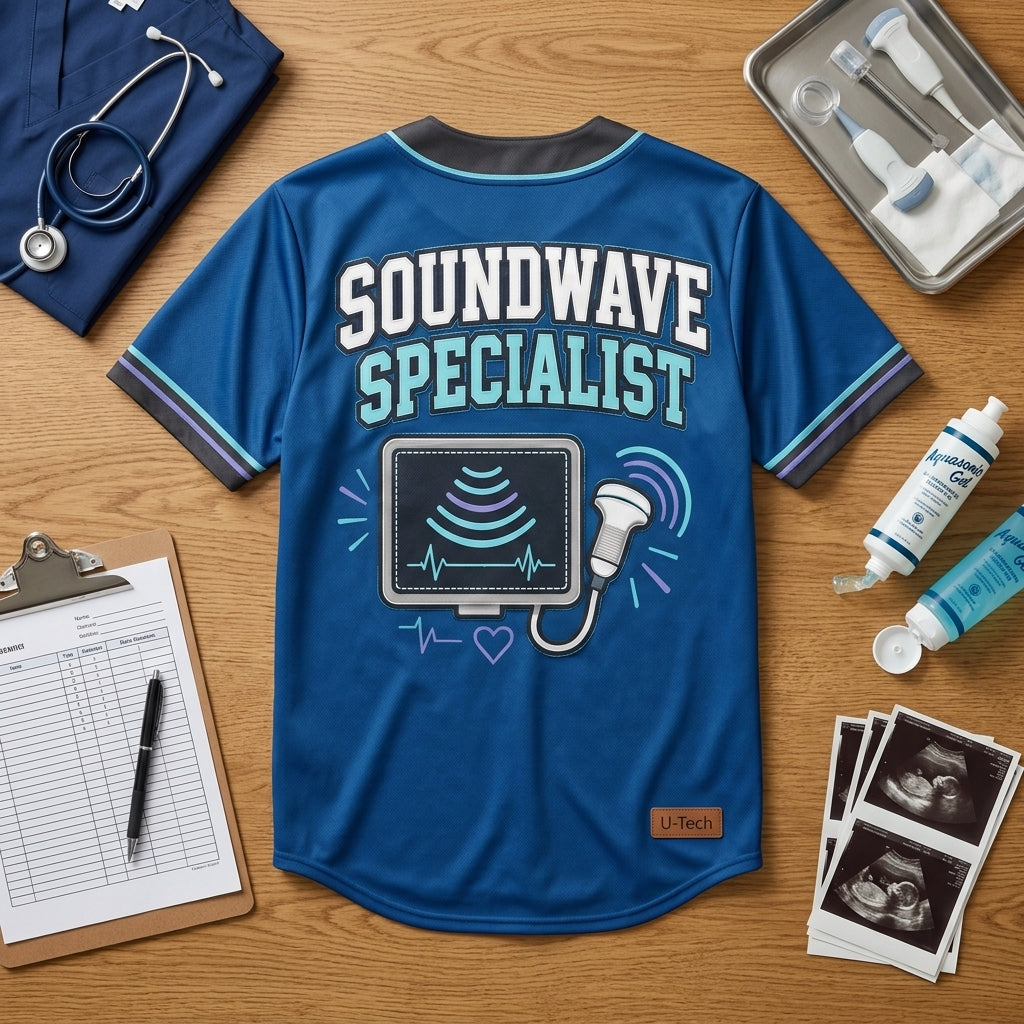 Ultrasound Tech Soundwave Specialist Baseball Jersey – Professional Sonographer Gift - mockup 5