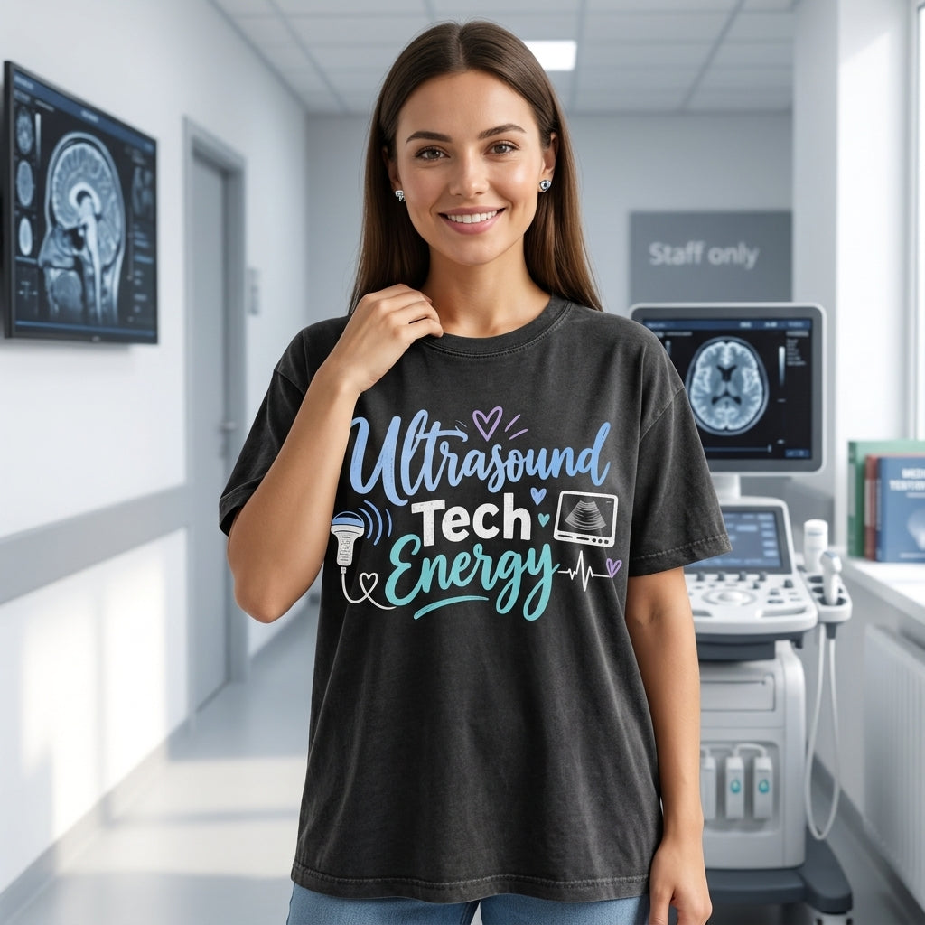Ultrasound Tech Energy T-shirt Sweatshirt Hoodie – Professional Sonographer Gift - mockup 1