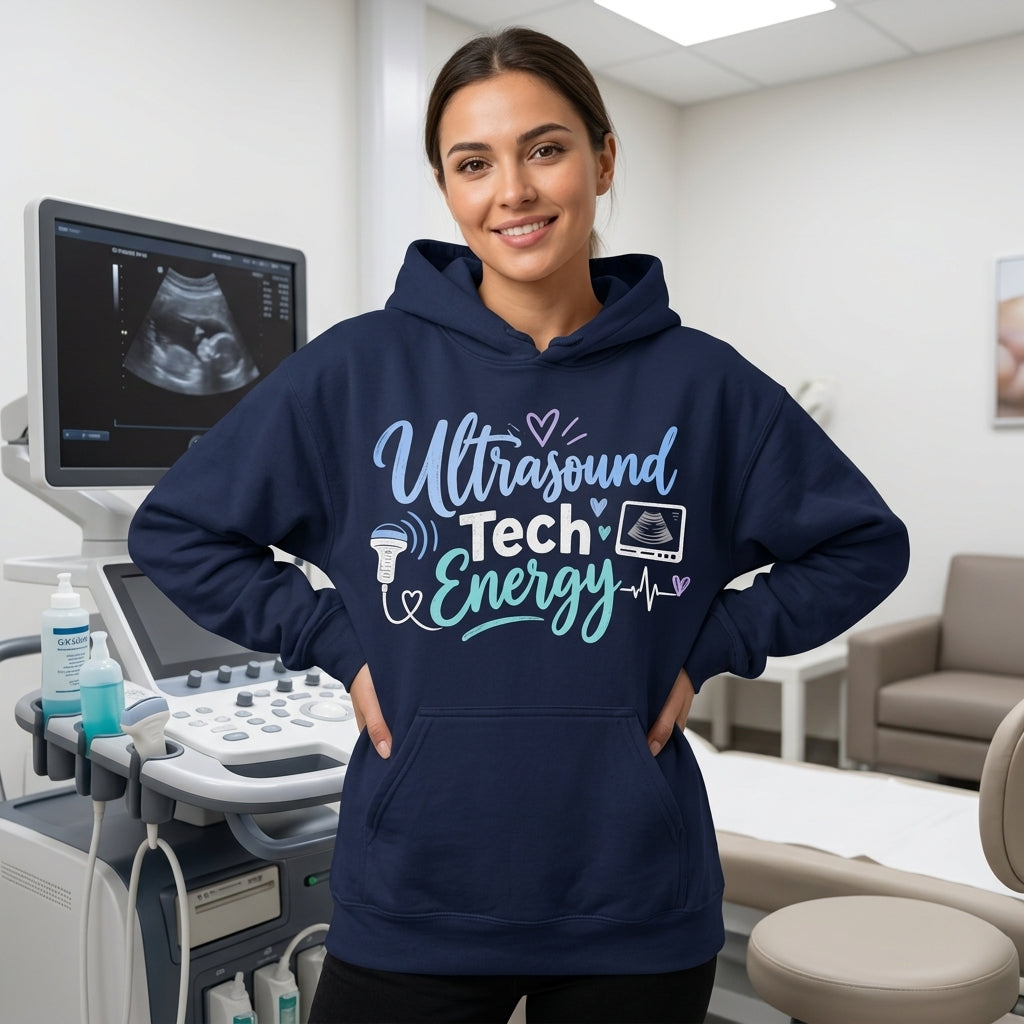 Ultrasound Tech Energy T-shirt Sweatshirt Hoodie – Professional Sonographer Gift - mockup 4