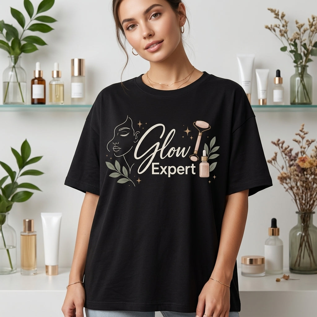 Glow Expert Esthetician T-shirt Sweatshirt Hoodie – Skincare Specialist Apparel - mockup 1