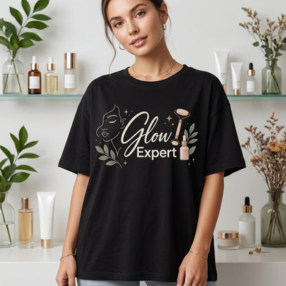 Glow Expert Esthetician T-shirt Sweatshirt Hoodie – Skincare Specialist Apparel - mockup 1