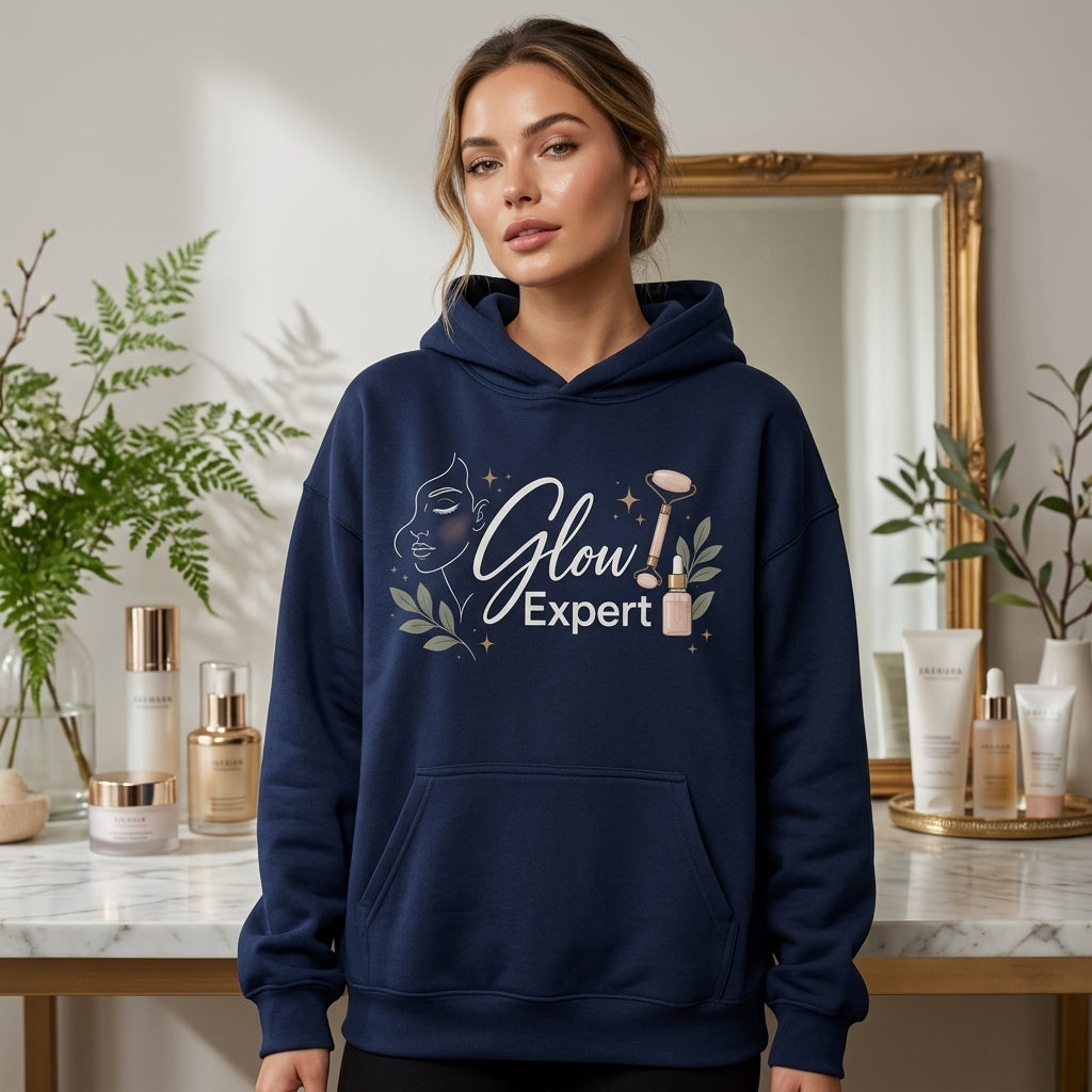 Glow Expert Esthetician T-shirt Sweatshirt Hoodie – Skincare Specialist Apparel - mockup 4