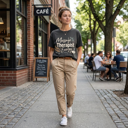 Massage Therapist Energy T-Shirt Sweatshirt Hoodie - Retro Boho Gift for LMT - mockup 5
