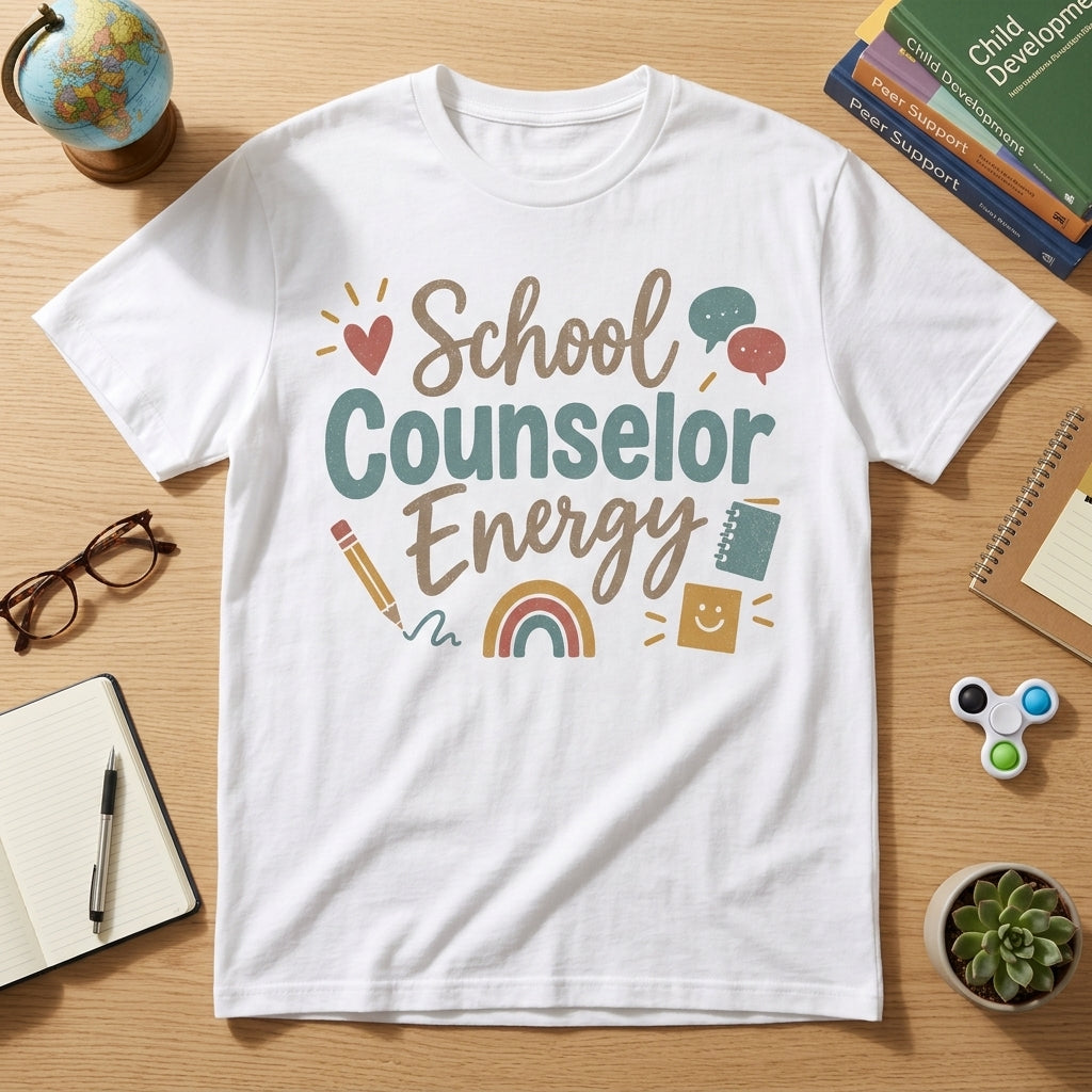 School Counselor Energy T-shirt Sweatshirt Hoodie - Retro Educator Gift - mockup 2