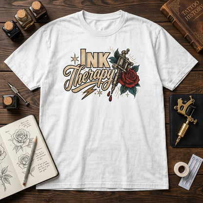 Ink Therapy Tattoo Artist T-shirt Sweatshirt Hoodie - Vintage Tattoo Machine Gift - mockup 2