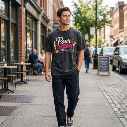 Pour Decisions Specialist Bartender T-shirt Sweatshirt Hoodie – Funny Cocktail Gift - mockup 5