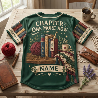 Personalized Crochet Librarian Baseball Jersey - Booked & Hooked Gift for Crafters - mockup 5
