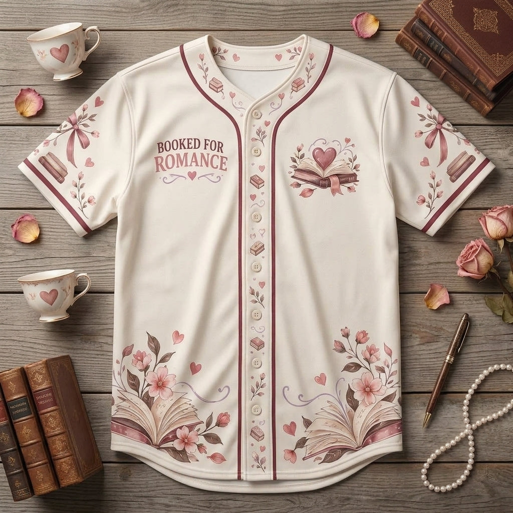Personalized Romance Reader Baseball Jersey – Custom Gift for Book Lovers - mockup 4