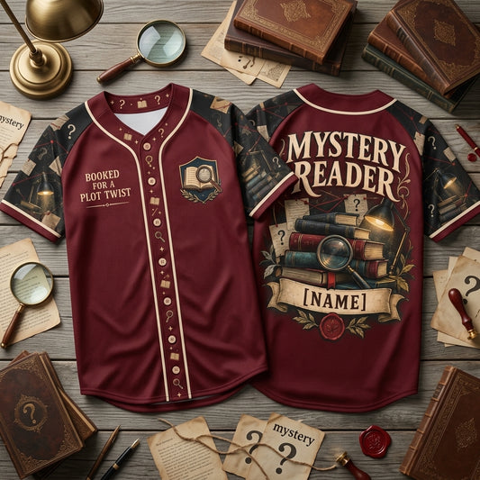 Personalized Mystery Thriller Reader Baseball Jersey – Custom Gift for Book Lovers - mockup 1