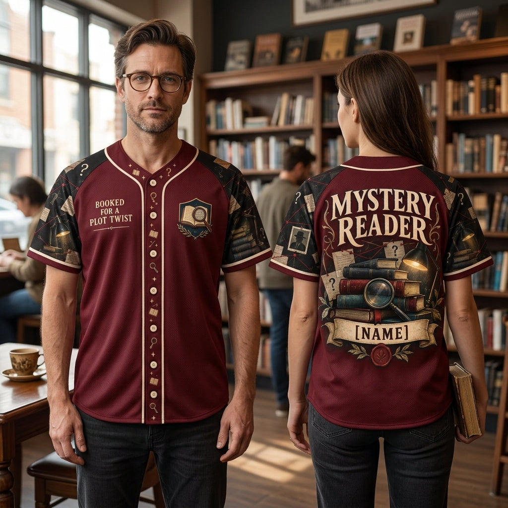 Personalized Mystery Thriller Reader Baseball Jersey – Custom Gift for Book Lovers - mockup 2