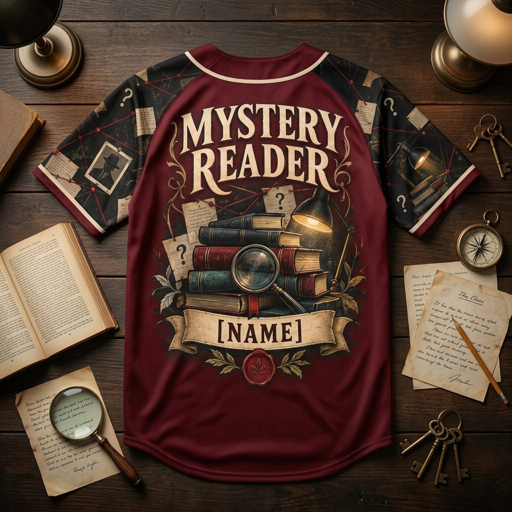 Personalized Mystery Thriller Reader Baseball Jersey – Custom Gift for Book Lovers - mockup 5