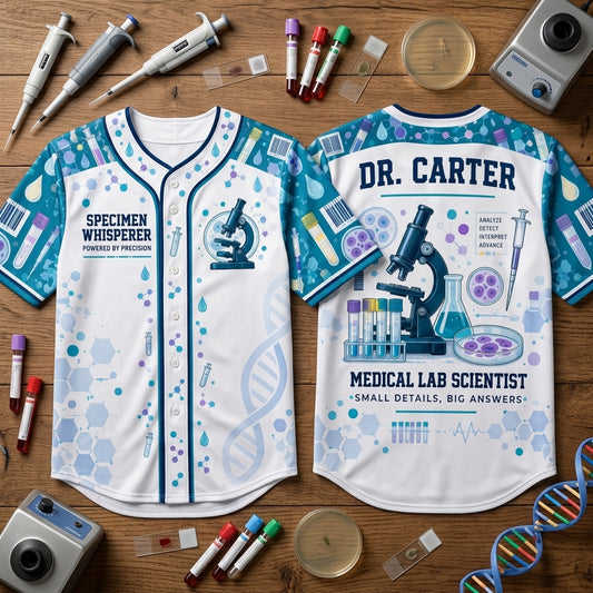 Personalized Medical Lab Scientist Baseball Jersey – Specimen Whisperer Lab Tech Gift - mockup 1