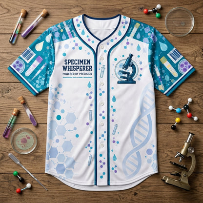 Personalized Medical Lab Scientist Baseball Jersey – Specimen Whisperer Lab Tech Gift - mockup 4