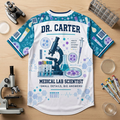 Personalized Medical Lab Scientist Baseball Jersey – Specimen Whisperer Lab Tech Gift - mockup 5