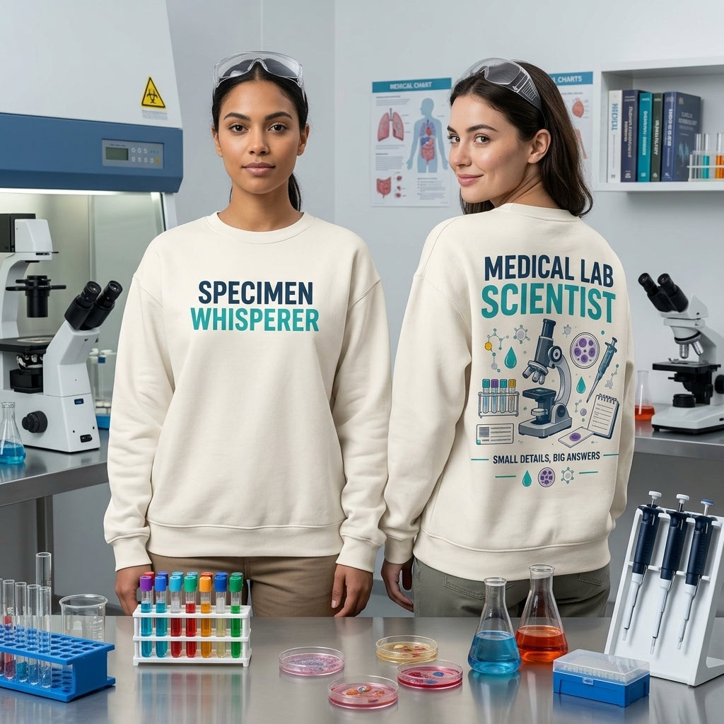 Specimen Whisperer Medical Lab Scientist T-shirt Sweatshirt Hoodie - Lab Week Gift - mockup 3