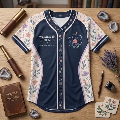 Personalized Women in Science Baseball Jersey – Custom STEM Gift for Her - mockup 4