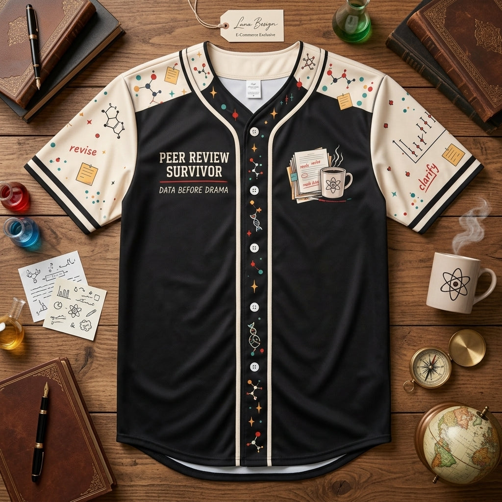 Custom PhD Research Scientist Baseball Jersey - Peer Review Survivor Academic Apparel - mockup 4
