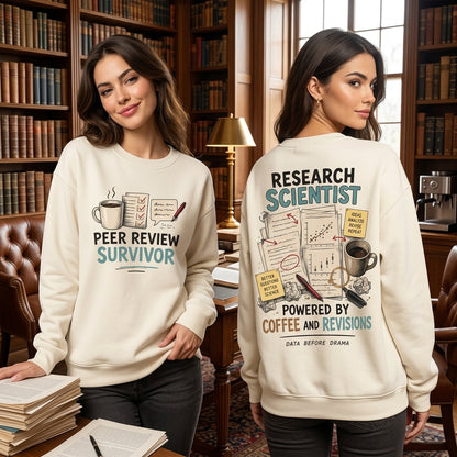 Research Scientist Peer Review Survivor T-shirt Sweatshirt Hoodie – PhD Gift - mockup 3