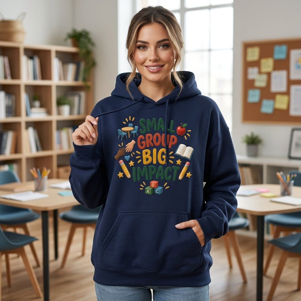 Small Group Big Impact Paraprofessional T-shirt Sweatshirt Hoodie – Special Education Gift - mockup 3