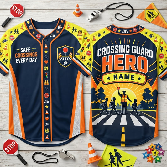 Personalized Crossing Guard Hero Baseball Jersey – Custom Safety Official Gift - mockup 1